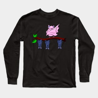 Dabbing Bat Individuality Humor Fun Long Sleeve T-Shirt